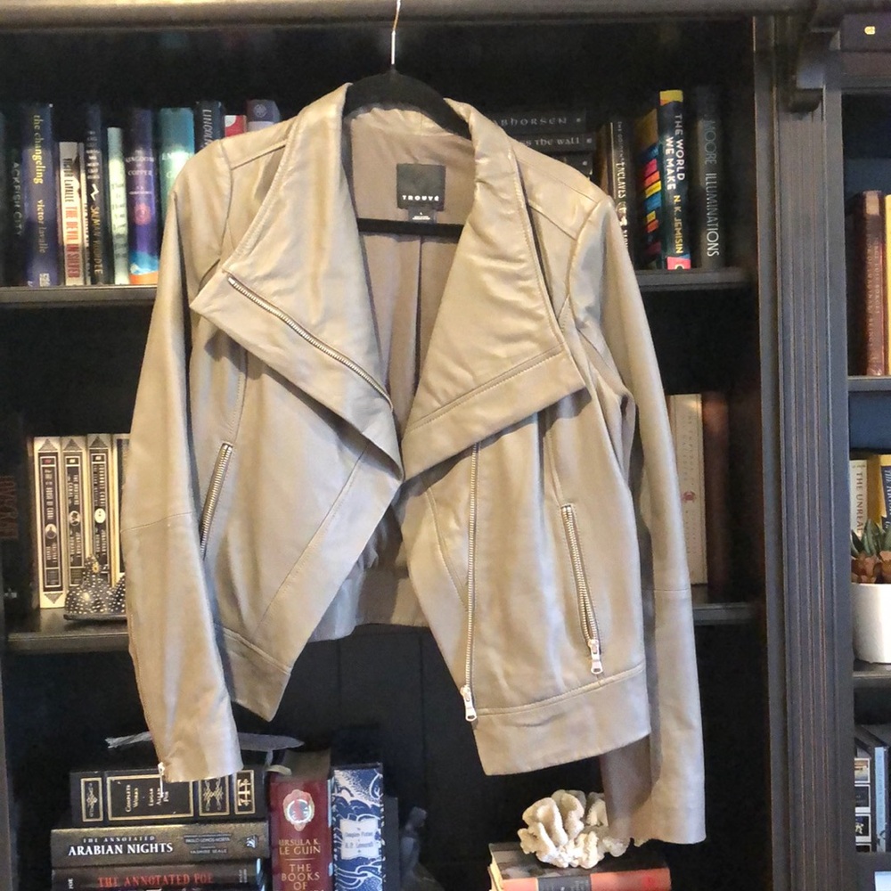 Genuine Leather grey Trouvé Moto jacket size large